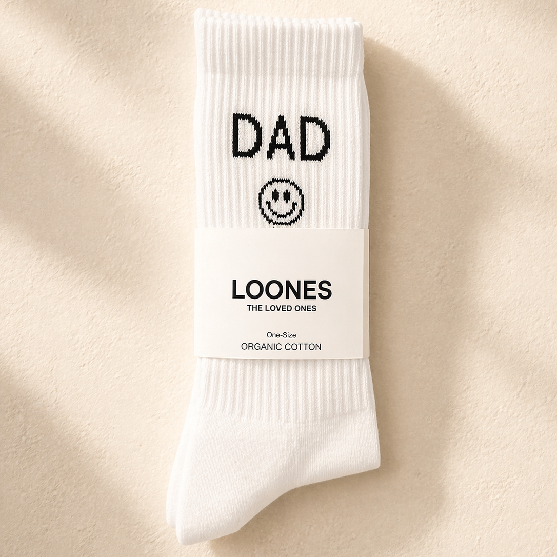 sokken papa papa kousen zwart wit loones