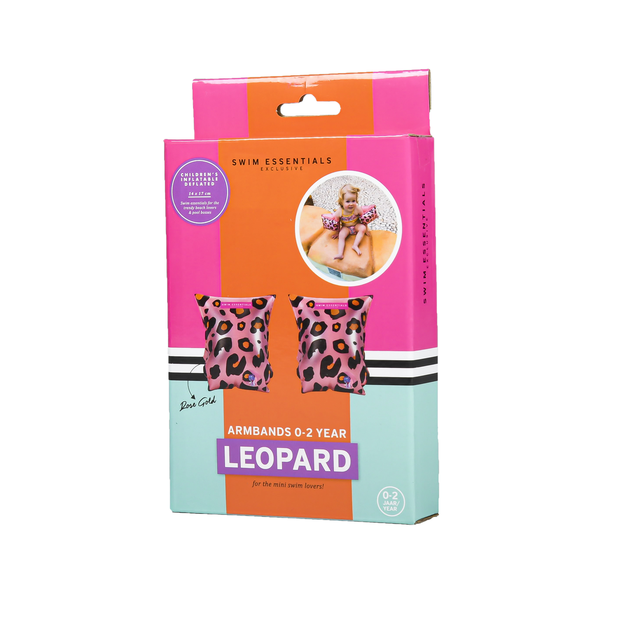 Zwembandjes Panter Rosé • 0-2 jaar