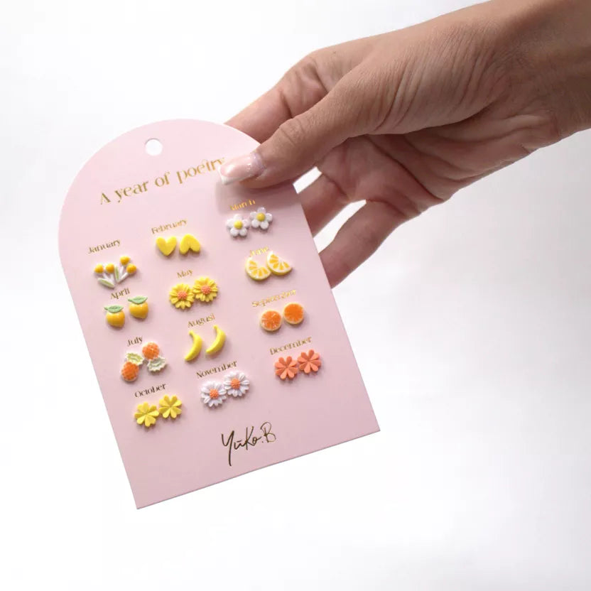 kinderoorringen kinderjuwelen kinderoorbellen geel oranje yuko B