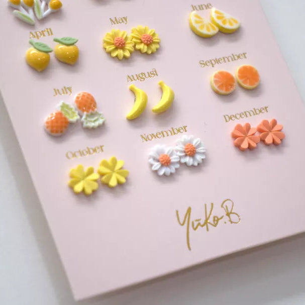 kinderoorringen kinderjuwelen kinderoorbellen geel oranje yuko B