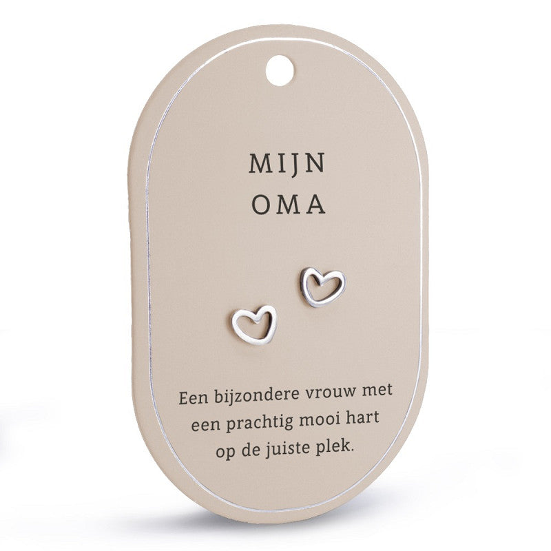 oorbellen oorringen oma geschenk hartjes zilver