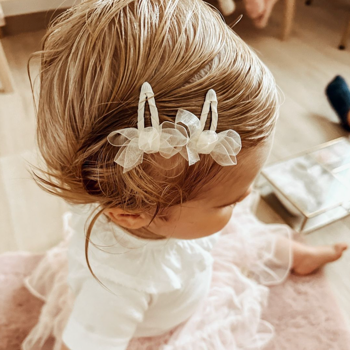 Haarspeldjes Twist en Strik • Cream Organza