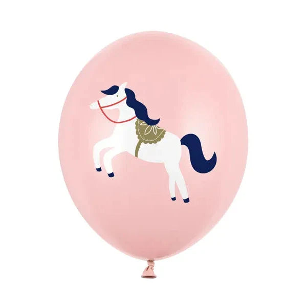 roze ballon paard
