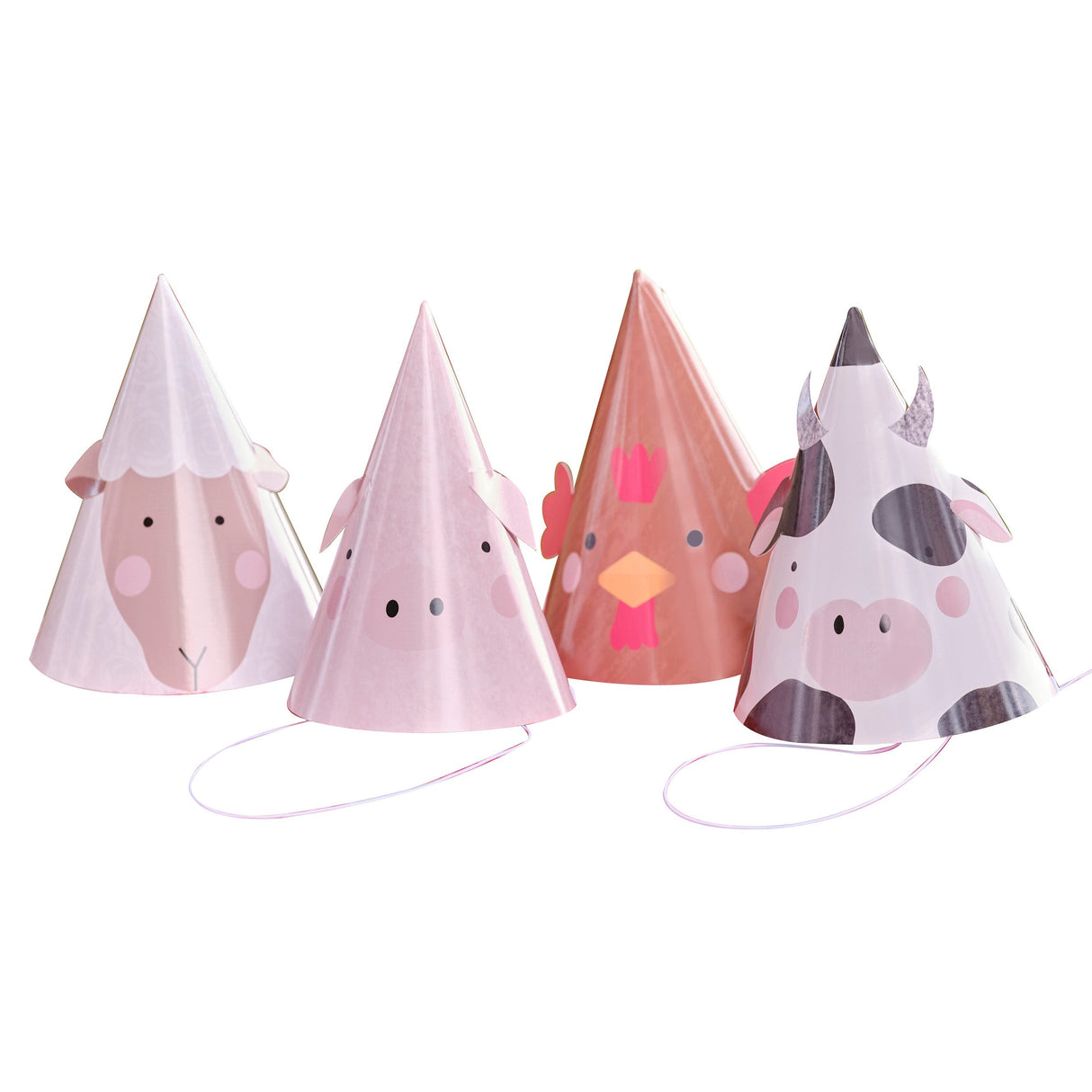 Farm Friends • Kartonnen Feesthoedjes (8 stuks)