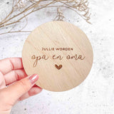 houten cirkel jullie worden opa en oma