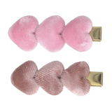 velvet hartjes haarspeldjes