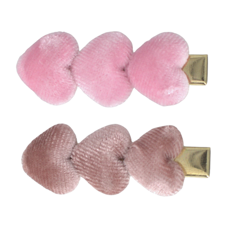 velvet hartjes haarspeldjes