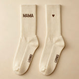 mama sokken met hartje beige loones kousen mama