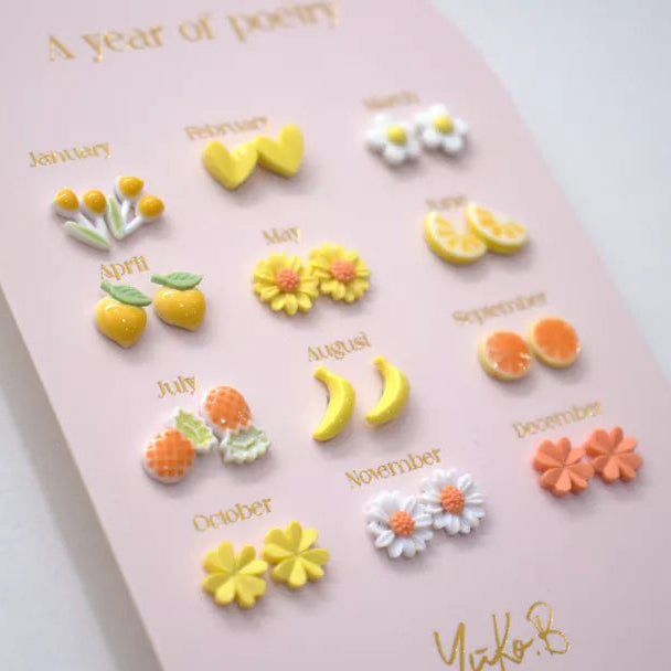 kinderoorringen kinderjuwelen kinderoorbellen geel oranje yuko B