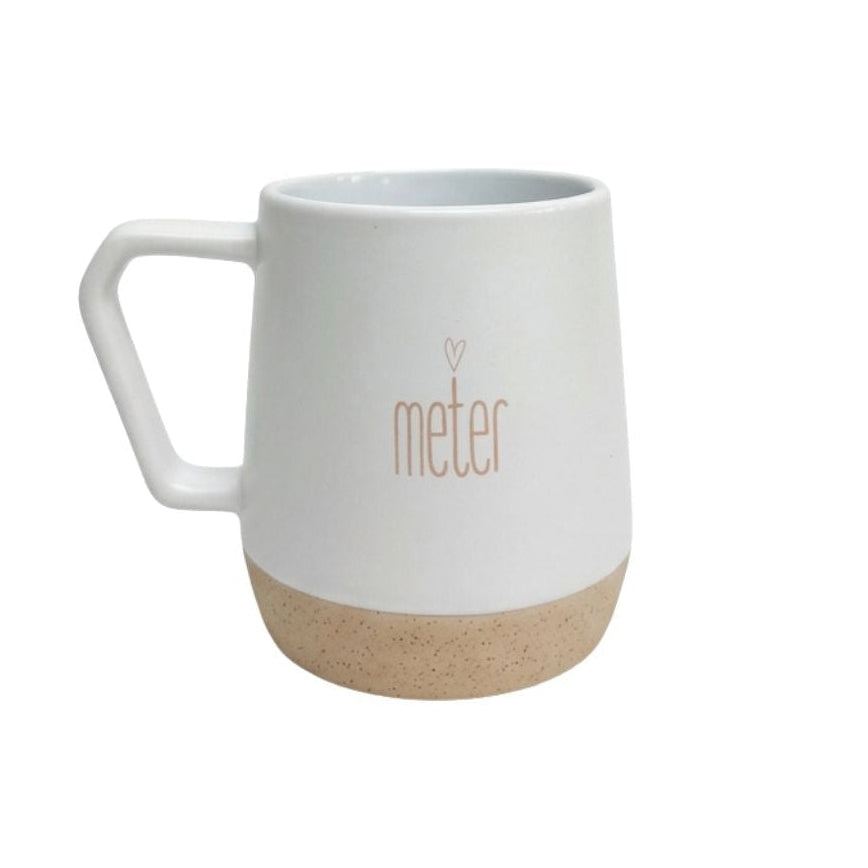 witte keramische mok meter mat keramiek 