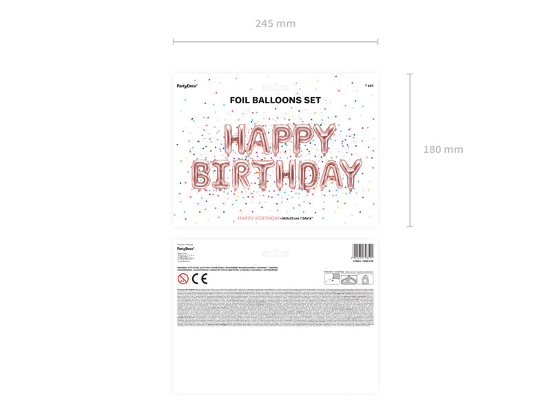 Folieballon Happy Birthday • Rosé Goud