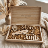 houten kistje jullie worden oom en tante coming soon