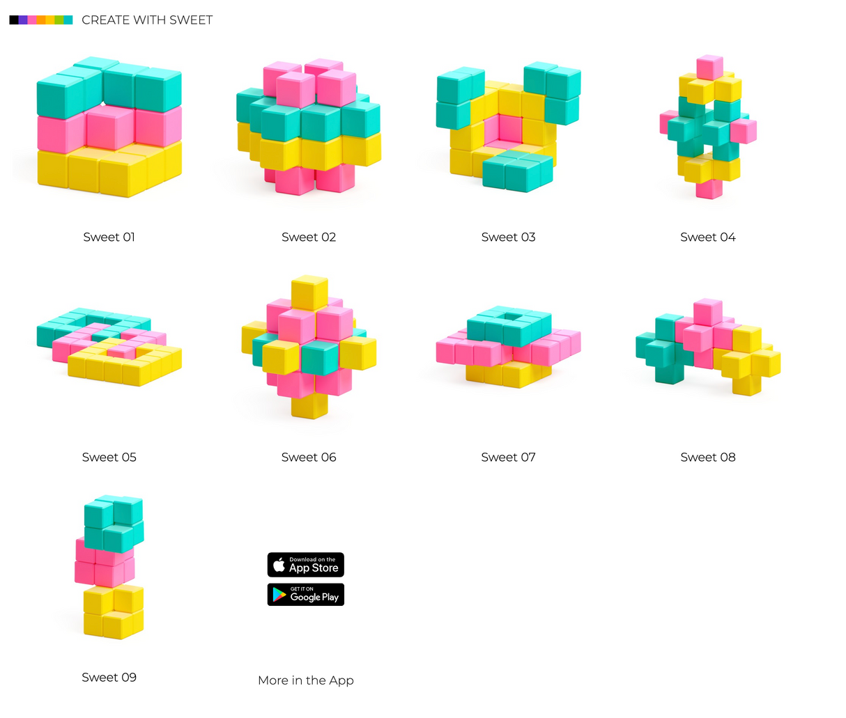 Pixio • Sweet • 60 Magnetische Blokjes