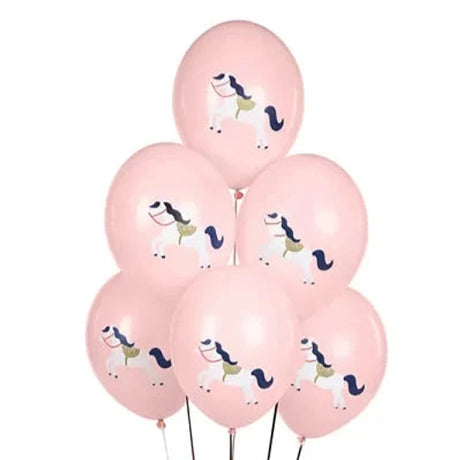 roze ballonnen paard