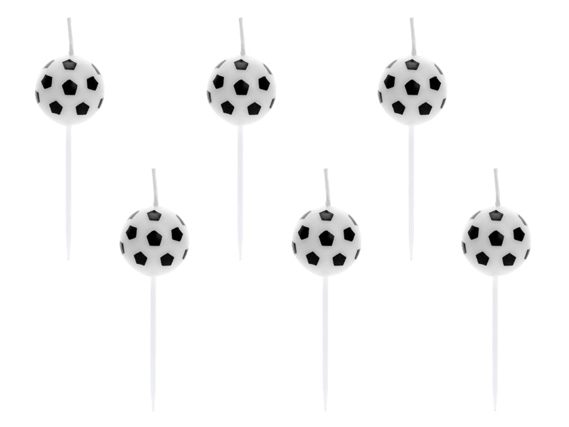 Verjaardagskaarsjes • Voetbal (6 stuks) - Helloboy