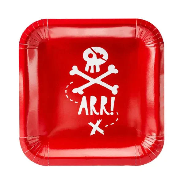 papieren bordjes piraten rood