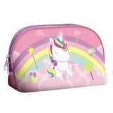 Roze Eau My Unicorn toilettas met paarse rits, eenhoorn en regenboog