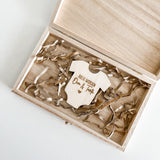 houten kistjes met houten romper jullie worden oom en tante