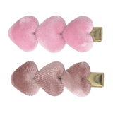 velvet hartjes haarspeldjes