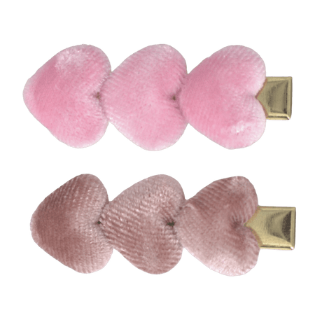 velvet hartjes haarspeldjes