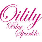 Oilily Blue Sparkle-logo in roze sierletters