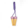 Springtouw Ice Cream met ijsjeshandvatten met roze bolletjes en een opgerold roze-blauw touw.