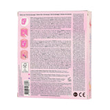 Achterkant van de roze verpakking van de prinsessen-tattooset met gebruiksaanwijzing en illustraties.
