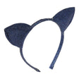 Donkerblauwe Undon haarband met glitters en kattenoren.