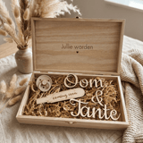 houten kistje jullie worden oom en tante coming soon