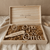 xl houten kistje coming soon zwangerschapstest en speen